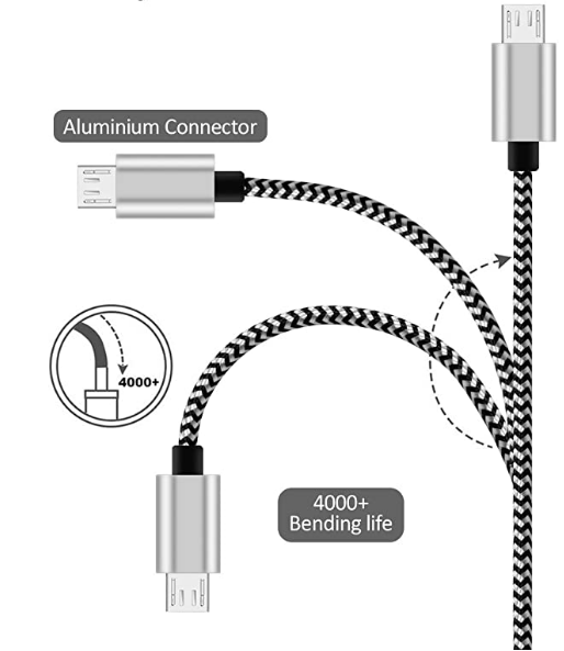 Micro USB Cable, 10ft 3 Pack Extra Long Charging Cord